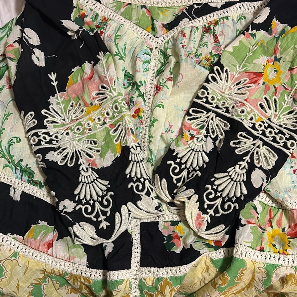 Anthropologie Vanessa Virginia Prateria Boho Baby Doll Swing Top Tunic Sz. 12 - Picture 10 of 13